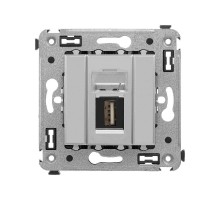 USB 2.0 розетка одинарная в стену, тип А-А, "Avanti", "Закаленная сталь"  4404403  DKC