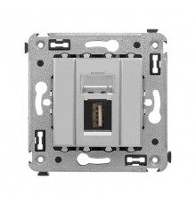 USB 2.0 розетка одинарная в стену, тип А-А, "Avanti", "Закаленная сталь"  4404403  DKC