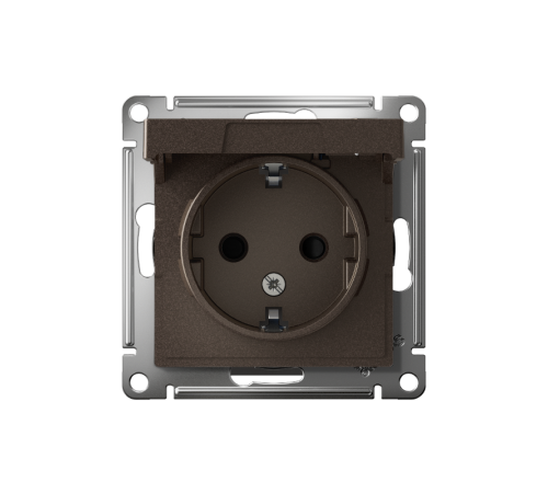 AtlasDesign Мокко Розетка с заземлением, со шторками, с крышкой, 16А, механизм  ATN000646  SE