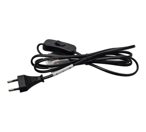 Сетевой шнур (с выключателем) черный, DM107  41151  Feron