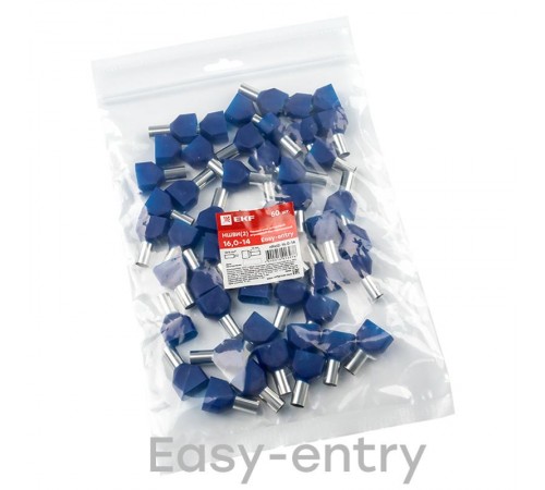 Наконечник штыревой втулочный изолированный НШвИ(2) 16,0-14 (50шт.) EKF PROxima  nhvi2-16.0-14  EKF