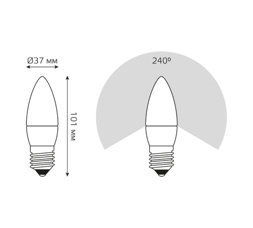 Лампа светодиодная LED 6,5Вт E27 220В 4100К свеча  103102207  Gauss