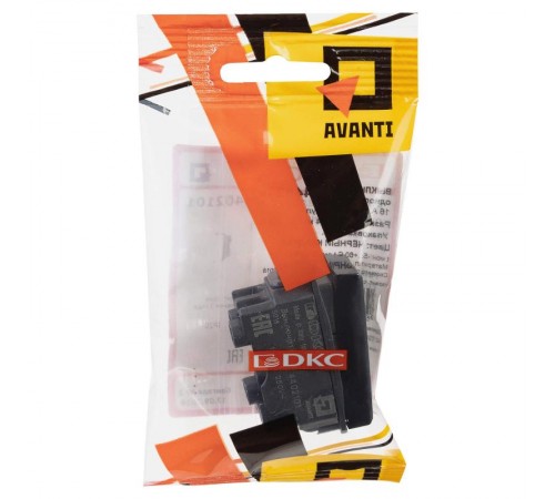 Выключатель "Черный квадрат", "Avanti", 16A, 1 мод.  4402101  DKC