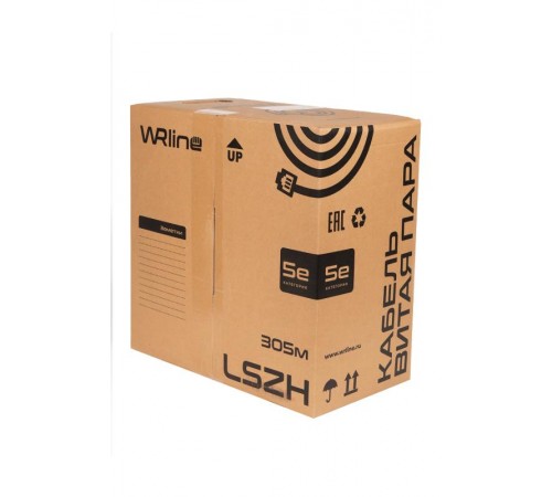 WR-UTP-4P-C5E-LSZH-GY Витая пара, неэкран., U/UTP, кат., 5e, 4 пары (0,50 мм), одножил., внут., LSZH, нг(A)-HF, серый, 305 м  505750  WRLine