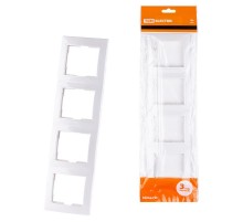 Рамка 4-х постовая вертикальная белая "Таймыр"   SQ1814-0029  TDM