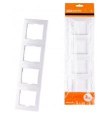 Рамка 4-х постовая вертикальная белая "Таймыр"   SQ1814-0029  TDM