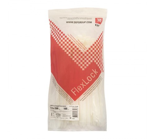 Хомут P6.6 стандартный (б), 7.6x200 (100шт) FlexLock PROxima  plc-fl-ctsw-7.6x200  EKF