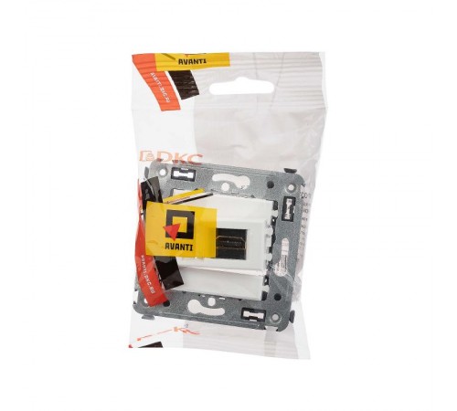 HDMI розетка одинарная в стену, тип А-А, "Avanti", "Белое облако"  4400253  DKC