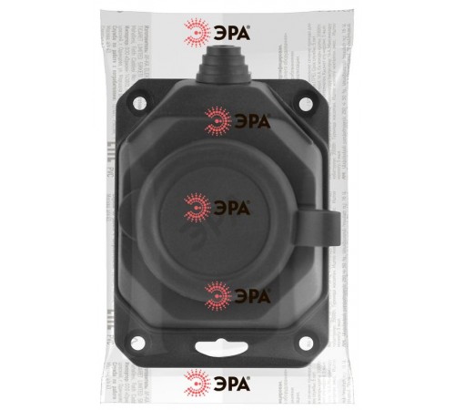 K-1e-B-IP44 ЭРА Колодка каучуковая с/з 1гн 16A IP44 черная  Б0044543  ЭРА