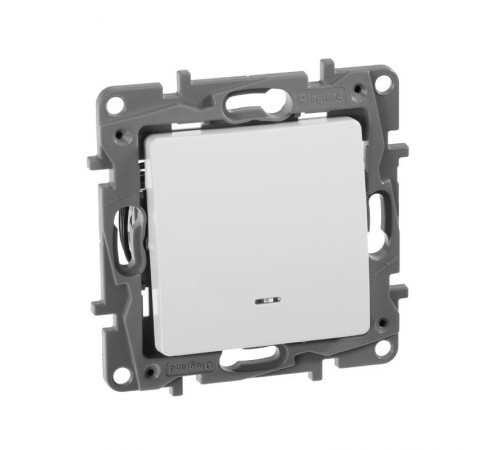 Etika Белый Переключатель с подсветкой, 10А, автозажимные клеммы  672215  Legrand