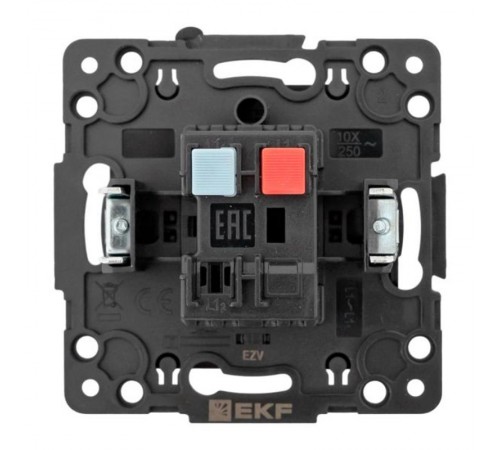 Механизм кнопки нажимной 10А черный Стокгольм  EZV10-221-10  EKF
