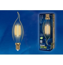 Лампа светодиодная LED-CW35-5W/GOLDEN/E14 GLV21GO LED Vintage. "свеча на ветру", золотистая колба  UL-00002397  Uniel