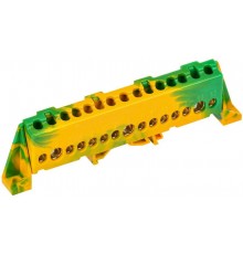 TEKFOR Шина PE "земля" в комбинированном DIN-изоляторе "Стойка" 8х12-15-ЖЗ  TF-NN20-15-DP-K52  IEK