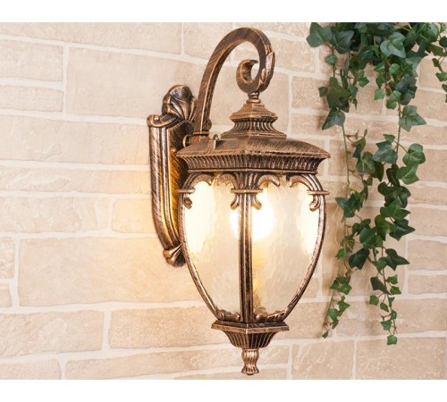 Светильник садово-парковый GLYF-8024D Andromeda D черное золото настенный  a027996  Elektrostandard