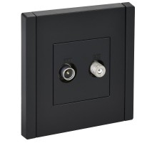 FORTE&PIANO Розетка двойная TV+SAT FP138 черный  FP-AF20-O-K02  IEK