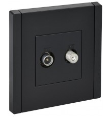 FORTE&PIANO Розетка двойная TV+SAT FP138 черный  FP-AF20-O-K02  IEK