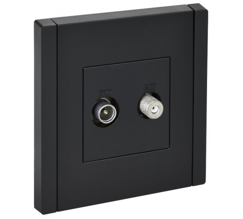 FORTE&PIANO Розетка двойная TV+SAT FP138 черный  FP-AF20-O-K02  IEK