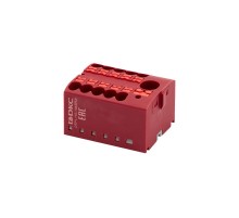 Блок распределительный, зажим push-in, 1 ввод 6 кв.мм, 10 точек подключения 2,5 кв.мм, красный  DTP1-110-104SPUR  DKC