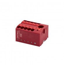 Блок распределительный, зажим push-in, 1 ввод 6 кв.мм, 10 точек подключения 2,5 кв.мм, красный  DTP1-110-104SPUR  DKC