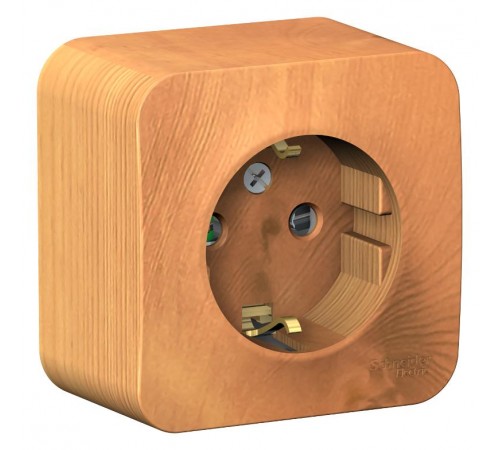 Blanca Ясень О/У Розетка с заземлением со шторками, 16А, 250В  BLNRA011105  SE