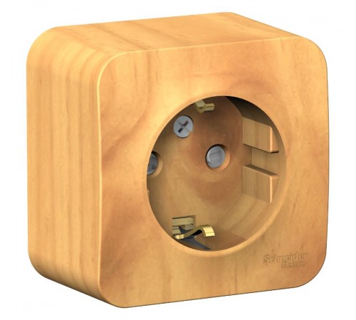 Blanca Ясень О/У Розетка с заземлением со шторками, 16А, 250В  BLNRA011105  SE