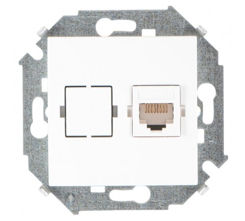 Simon 15 Белый Розетка компьютерная RJ45 кат.5е, Systimax  1591598-030  Simon