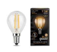 Лампа светодиодная Black LED Filament Шар E14 11W 720lm 2700K  105801111  Gauss