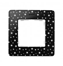 Simon 82 Рамка декоративная, 1 пост, Original, S82 Detail, чёрный в белые звёзды-белый  8200610-222  Simon