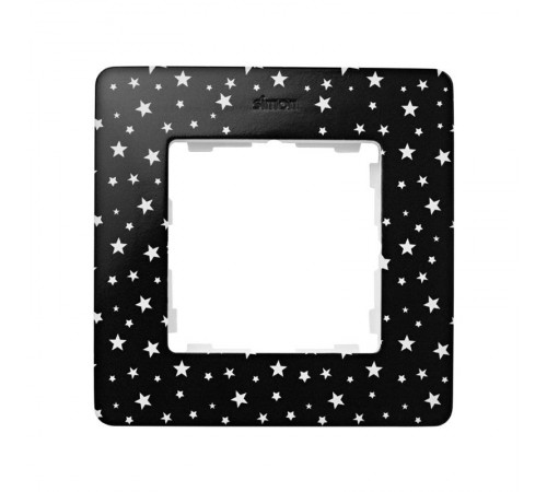 Simon 82 Рамка декоративная, 1 пост, Original, S82 Detail, чёрный в белые звёзды-белый  8200610-222  Simon