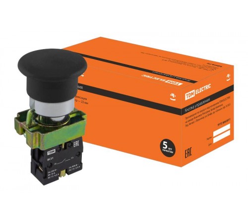 Кнопка BС21 "Грибок" без подсветки черный 1з   SQ0704-0042  TDM