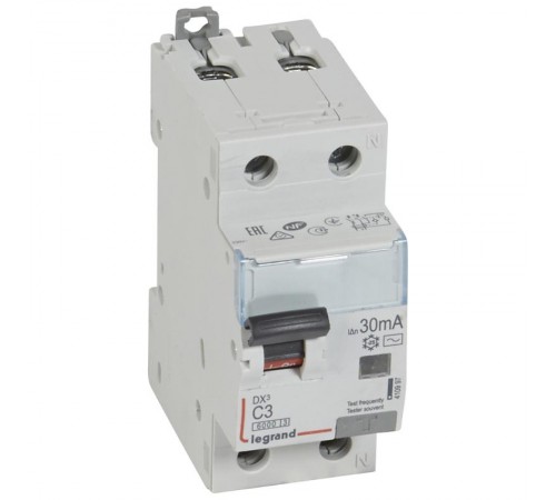Выключатель автоматический дифференциального тока DX3 6000 1п+N 3А С 30мА тип AС  410997  Legrand