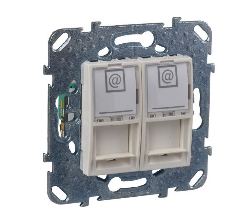 Unica Бежевый Розетка комп(RJ45) 2-ая кат.5е с полем для надписи  MGU5.2020.25ZD  Schneider Electric