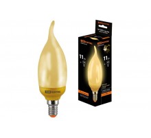 Лампа энергосберегающая КЛЛ 12Вт E14 827 золотая cвеча на ветру СGW (mini)  SQ0323-0143  TDM