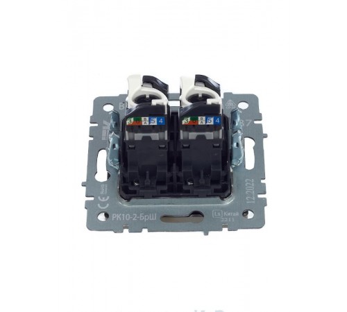 BRITE Розетка компьютерная 2-ая RJ45 кат.5E РК10-2-БрШ шампань  BR-K20-1-K37  IEK