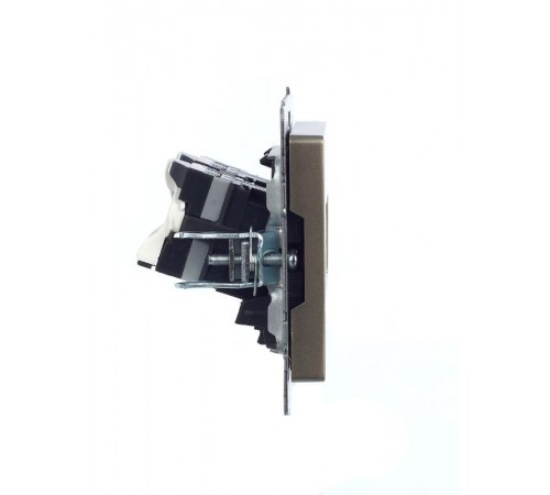 BRITE Розетка компьютерная 2-ая RJ45 кат.5E РК10-2-БрШ шампань  BR-K20-1-K37  IEK