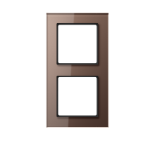 Рамка для вертикальной и горизонтальной установки, 2 поста; стекло; мокко; A CREATION  AC582GLMO  Jung