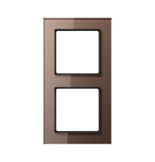 Рамка для вертикальной и горизонтальной установки, 2 поста; стекло; мокко; A CREATION  AC582GLMO  Jung