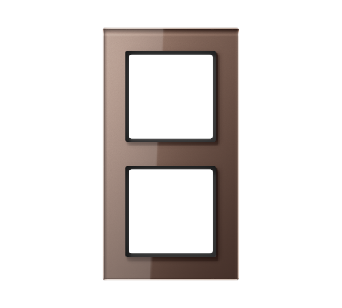 Рамка для вертикальной и горизонтальной установки, 2 поста; стекло; мокко; A CREATION  AC582GLMO  Jung