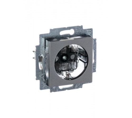 ABB Levit Сталь / дымчатый чёрный Розетка с з/к со шторками 16А  5520H-A03457 69W  2CHH203457A6069  ABB