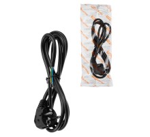 Шнур сетевой с вилкой ПВС-ВП 3x0,75мм 1,5м с/з черный  SQ1305-0085  TDM