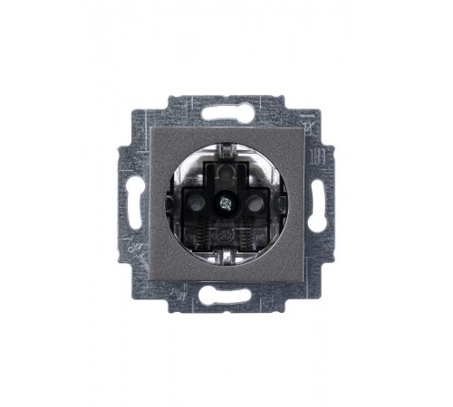 ABB Levit Сталь / дымчатый чёрный Розетка с з/к со шторками 16А  5520H-A03457 69W  2CHH203457A6069  ABB
