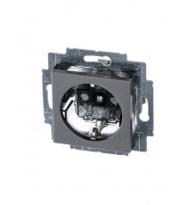 ABB Levit Сталь / дымчатый чёрный Розетка с з/к со шторками 16А  5520H-A03457 69W  2CHH203457A6069  ABB