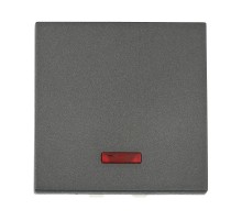 Выключатель с индикатором 45х45 мм (схема 1L) 16 A, 250 B (черный бархат) LK45  850908  Ecoplast