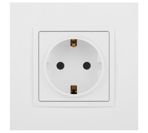 Розетка Elegance 14-2101-01М с заземлением, 16А-250В, белый матовый  Б0065800  ЭРА