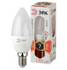 Лампа светодиодная LED 7Вт E14 220В 2700К B35 свеча  Б0020538  ЭРА