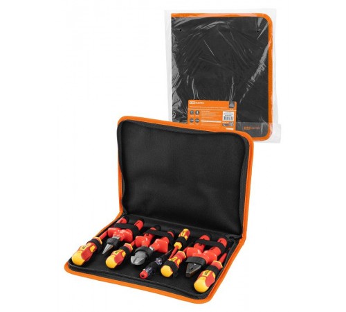 Набор диэлектрического инструмента №3, тканевый пенал, 9 предметов, 1000 В, "ПрофиЭлектрик"   SQ1017-0105  TDM