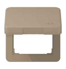 Рамка с подпружиненной крышкой для механизмов 50*50, с символом "Вилка" CD590KLSOCGB Jung