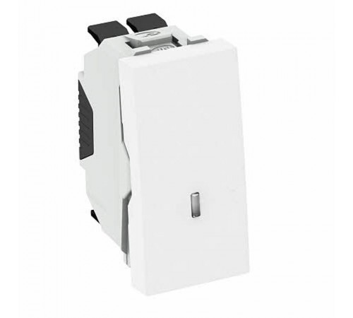 Переключатель одноклавишный с контрольной подсветкой 10A 250В 0,5 модуля, 45х22,5мм белый  6120926  OBO Bettermann