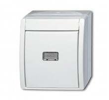 Переключатель 1-клавишный, с подсветкой, IP44, для открытого монтажа, серия ocean, цвет альпийский белый  1085-0-1626   2CKA001085A1626  ABB