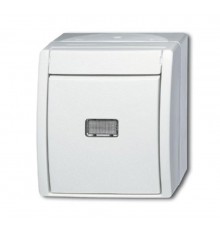 Переключатель 1-клавишный, с подсветкой, IP44, для открытого монтажа, серия ocean, цвет альпийский белый  1085-0-1626   2CKA001085A1626  ABB